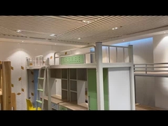 Lit superposé en métal Beston avec échelle, à deux niveaux, pour dortoir et école, cadre stable