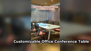 Table de conférence blanche personnalisable pour les bureaux modernes