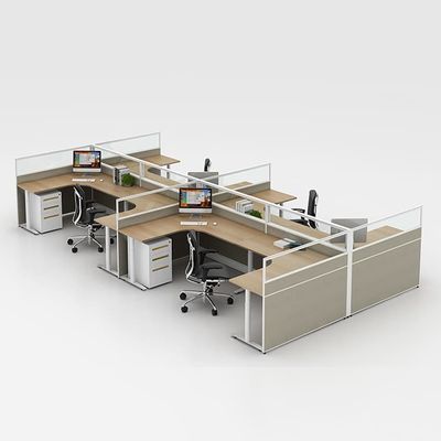 Poste de travail modulaire de compartiment de l'épaisseur 25mm de bureaux de poste de travail de bureau de 8 places