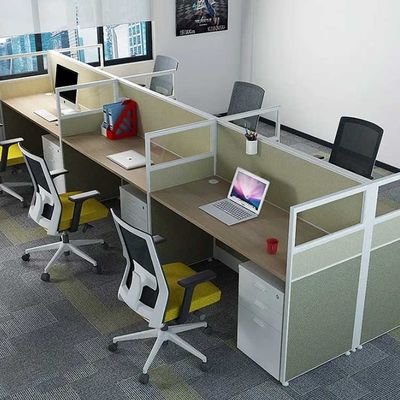Matériaux en aluminium modernes de poste de travail de 4 personnes avec la séparation