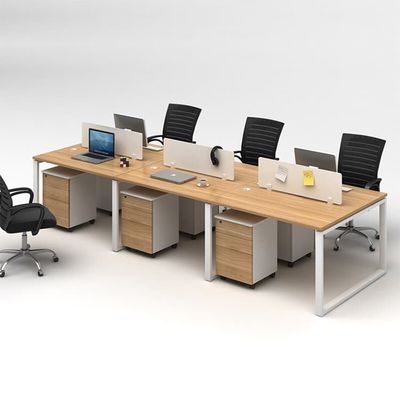 Meubles de bureau de poste de travail de bureau de conseil de mélamine 6 Seater 3600mm