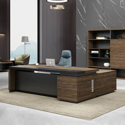 2 mètres de bureau exécutif de 50mm Bureaux PDG Bureau L forme avec le Cabinet latéral