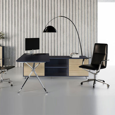 Épaisseur en bois 25mm d'OEM de bureau de direction de luxe noir