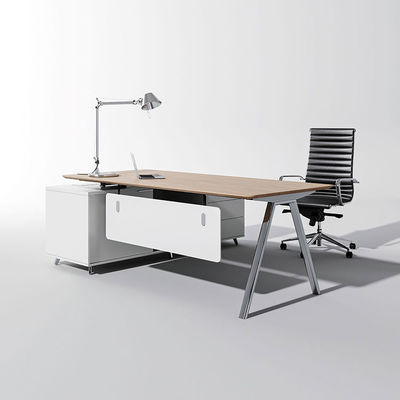 Bureau exécutif blanc de couche simple de Tableau de direction d'OIN de cadre en métal