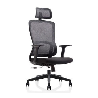 Chaise de bureau en maille d'appui-tête noire Chaise de travail en maille à haute élasticité