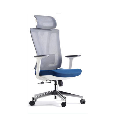 Chaise de bureau réglable en maille blanche multi-positions à dossier haut