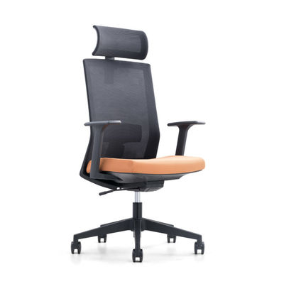 Chaise de bureau confortable de maille de dos noir avec l'appui-tête mobile réglable