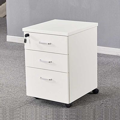 Classeur en bois de bureau de 16 pouces roulant le classeur blanc