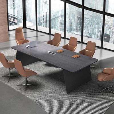OEM gris-foncé de Tableau de salle de réunion de bureau de 8 Seater pour des lieux d'affaires