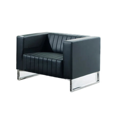Jambe matérielle en métal d'éponge noire confortable de sofa en cuir simple
