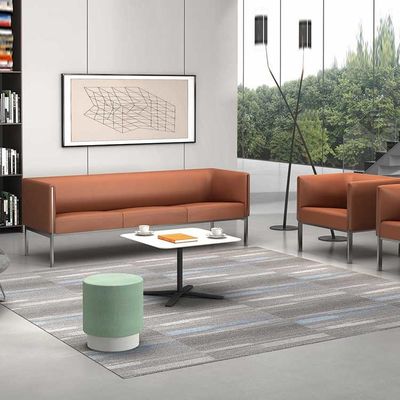 Ensemble de canapé en cuir d'angle orange tissu de flexibilité modulaire 1 2 3 places