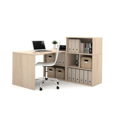 Couleur adaptée aux besoins du client par MFC en bois de forces de défense principale de bureau à la maison de forme de L avec le Cabinet