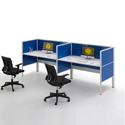 Double bureau de poste de travail adapté aux besoins du client par compartiments modernes de centre d'appels de cadre en aluminium