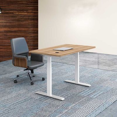 Bureau debout réglable en hauteur en mélamine en bois avec bordure en PVC