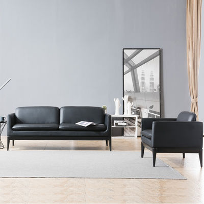 Biens sectionnels en cuir de noir de sofa de meubles de bureau de 3 2 1 sièges