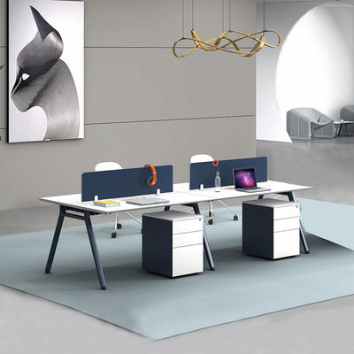 Table de travail Meubles de bureau Table de travail en bois bleu 4 sièges Bureau Bureau Bureau informatique
