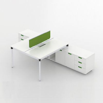 Bureaux de bureau en bois blanc pour 2 personnes