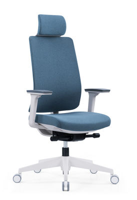 Chaise de bureau en maille de tissu rotatif bleu ergonomique avec accoudoir à levage 3D