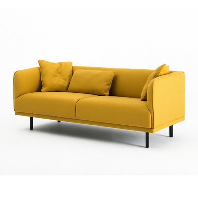 Sofa de salon moderne de 3 places en cuir en PU jaune