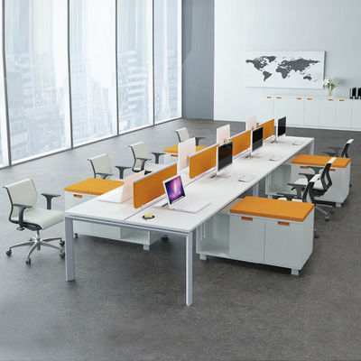 Meubles de bureau en bois 8 personnes Table du personnel poste de travail de bureau ouvert modulaire