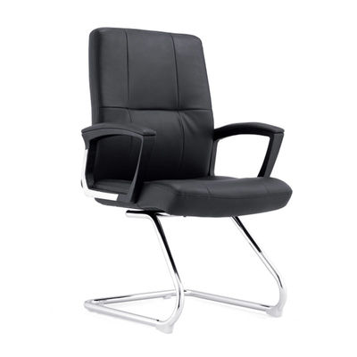 Chaise de bureau ergonomique en cuir PU avec dossier mi-haut pour cadres et visiteurs