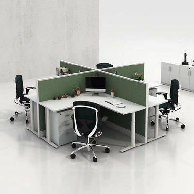 Table de bureau en bois séparateur de 4 personnes Cube du personnel Table de bureau