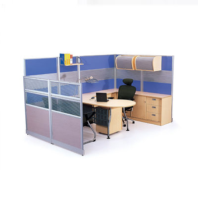 Station de travail modulaire à haute partition avec armoire supérieure et bureau de taille personnalisée