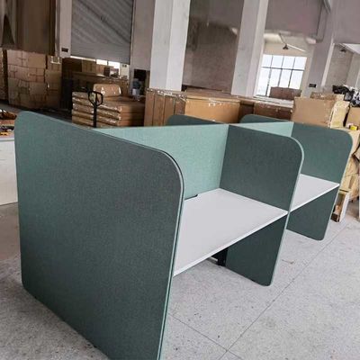 Partageur de cube en tissu vert Station de travail de bureau pour 2 personnes