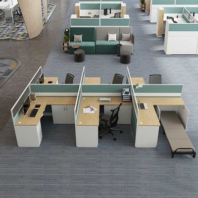 Fabricants de meubles de bureau Station de travail de bureau modulaire à 4 voies avec cloisonnement