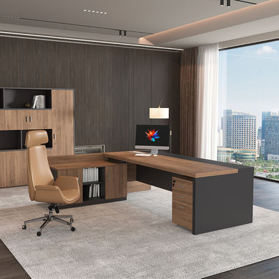 Mobilier de bureau exécutif de luxe Bureau d'ordinateur en bois pour PDG pour le bureau
