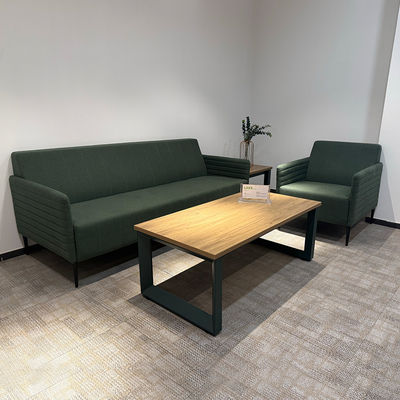 Ensemble de canapés de bureau luxueux en tissu vert, prix d'usine