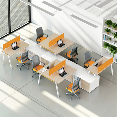 Postes de travail en bois Bureau d'ordinateur 4 places Bureau du personnel Cubicules de bureau Postes de travail zonés