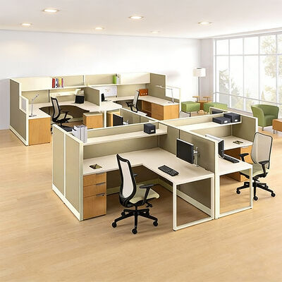 Poste de travail de bureau de taille personnalisée avec plateau en mélamine et cadre en aluminium, mobilier de bureau modulaire