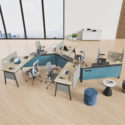 Poste de travail de bureau de taille personnalisée avec plateau en mélamine et cadre en aluminium, mobilier de bureau modulaire
