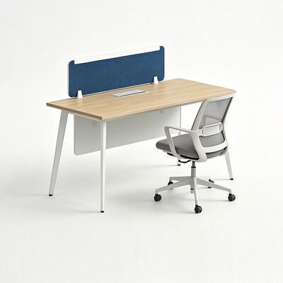 Bureau de poste en mélaminé de 25 mm avec taille personnalisée et gestion intégrée des câbles