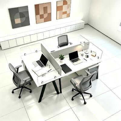 Bureau d'atelier modulaire sur mesure avec plateau en mélaminé pour configurations 2, 4 ou 6 places